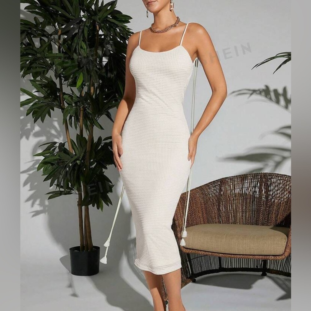 Shein beige soft knit dress